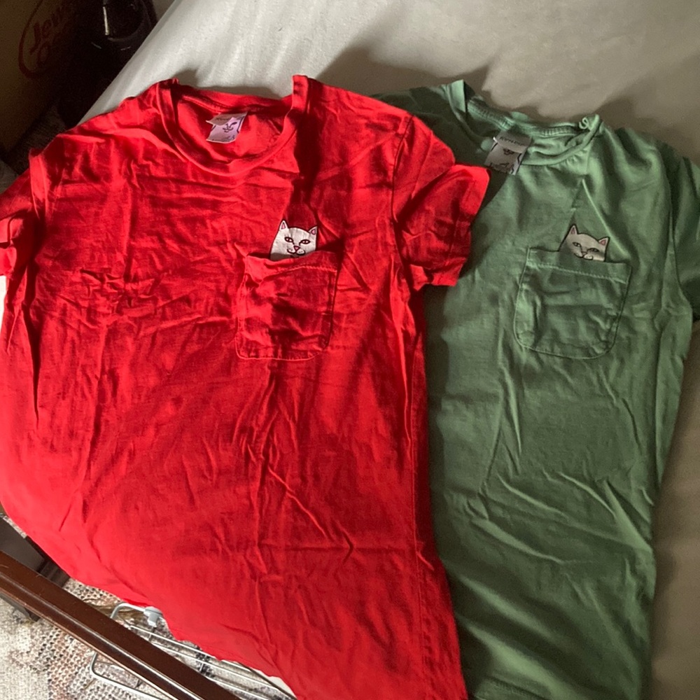 Ripndip cat middle finger shirts size medium
